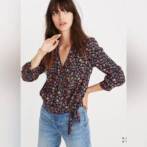 Madewell Wrap Top in Garden Party Large